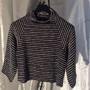 Zara Woven Three quarter sleeve Crop Top